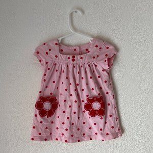 3/$10 Girls Super Cute Carter's Pink and Red Polka Dot Pattern T-Shirt Size 12M